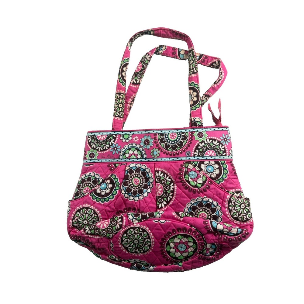 Vera Bradley Cupcakes Pink Large Quilted Tote Bag Shoulder Purse Retired